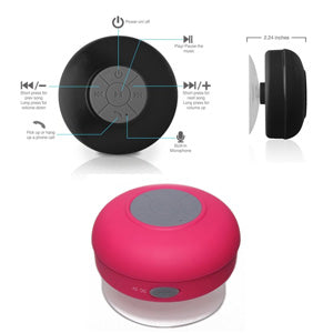 Unbranded Speaker Bluetooth Speakers Waterproof Handsfree Portable Speakerphone Built-in Mic Pink