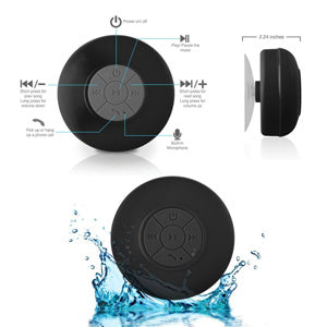 Unbranded Speaker Bluetooth Speakers Waterproof Handsfree Portable Speakerphone Built-in Mic Black