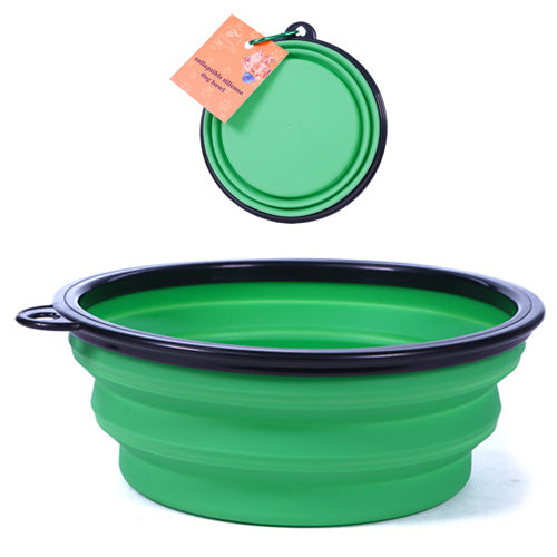 PetOmnia Dogs Collapsible Silicone Dog Bowl Green