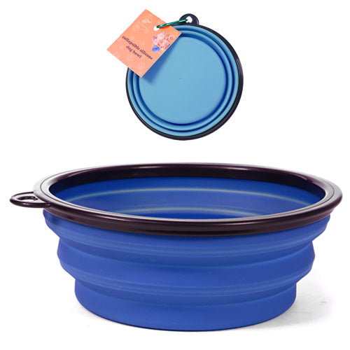 PetOmnia Dogs Collapsible Silicone Dog Bowl Blue
