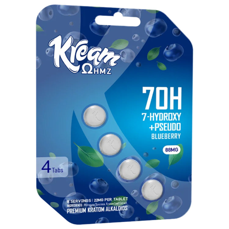 Kream Tablets & Caplets 7OH Tablets Pseudo Tablets 22mg 7-hydroxymitragynine Blueberry