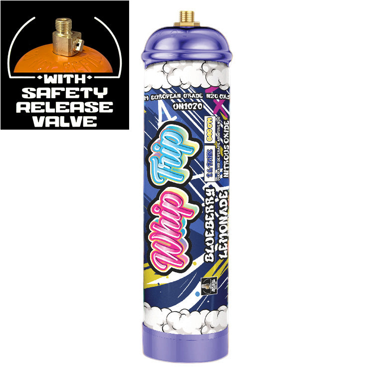 Whip Trip Chargers With Safety Relief Valve 1L 640 GR Blueberry Lemonade