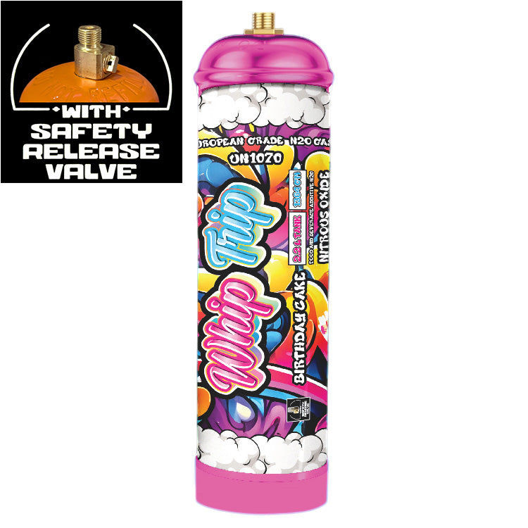 Whip Trip Chargers With Safety Relief Valve 2.2L 1364 GR Birthday Cake