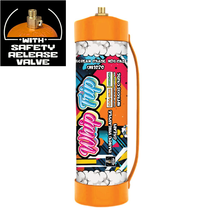 Whip Trip Chargers With Safety Relief Valve 3.3L 2000 GR Mango Pineapple Cream