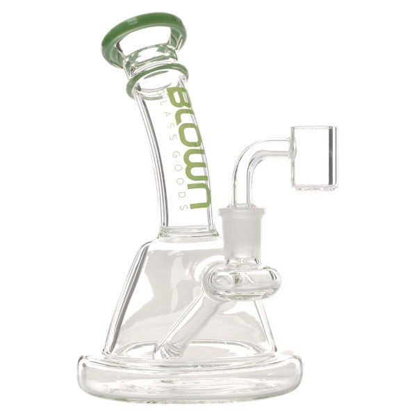 Blown Glass - NOVA - 7.5" Rig w/Puck Base Green