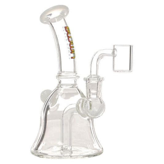 Blown Glass - LUNA - 7.5" Rig w/Bell Bottom White