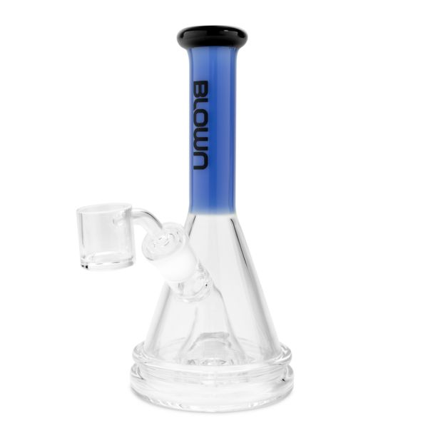 Blown Glass Beaker w/ Fixed shower head w/banger 7.5" Blue