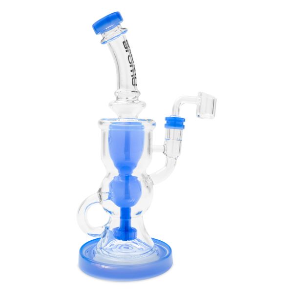 Blown Glass Delta Recycler Rig w/banger in Blown BOX 10.0" Blue
