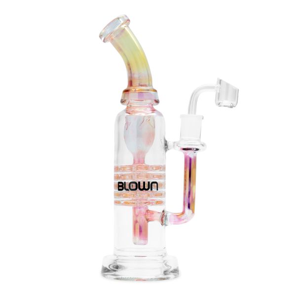 Blown Glass BETA Rig w/ Plate Percs 10.0" Rose Gold