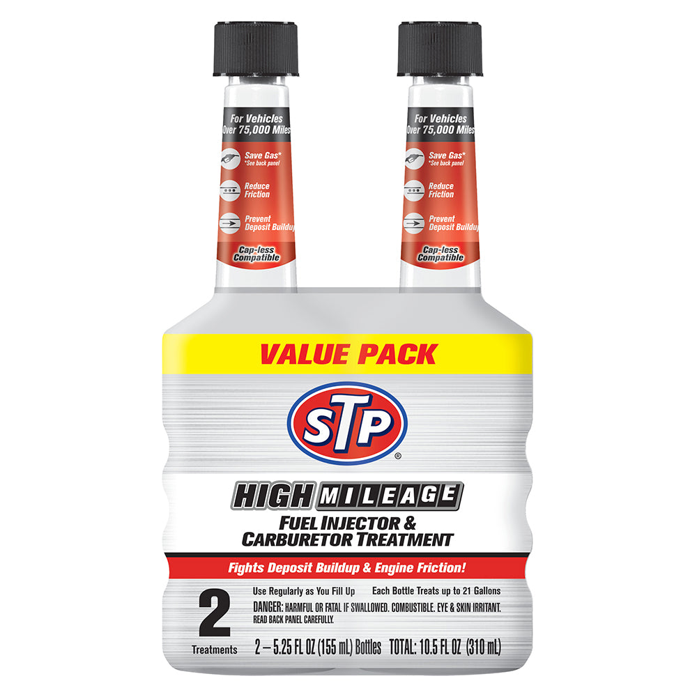 STP Additives ADDITIVES 5.25 OZ 2PK HIGH MILEAGE Fuel INJECTOR & CARBURETOR TREATMENT