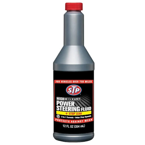 STP Additives ADDITIVES 12 OZ HIGH MILEAGE POWER STEERING FLUID + STOP LEAK