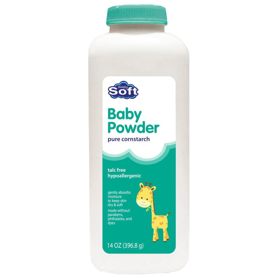 SIMPLY SOFT All Baby Care BABY POWDER 14 OZ CORNSTARCH