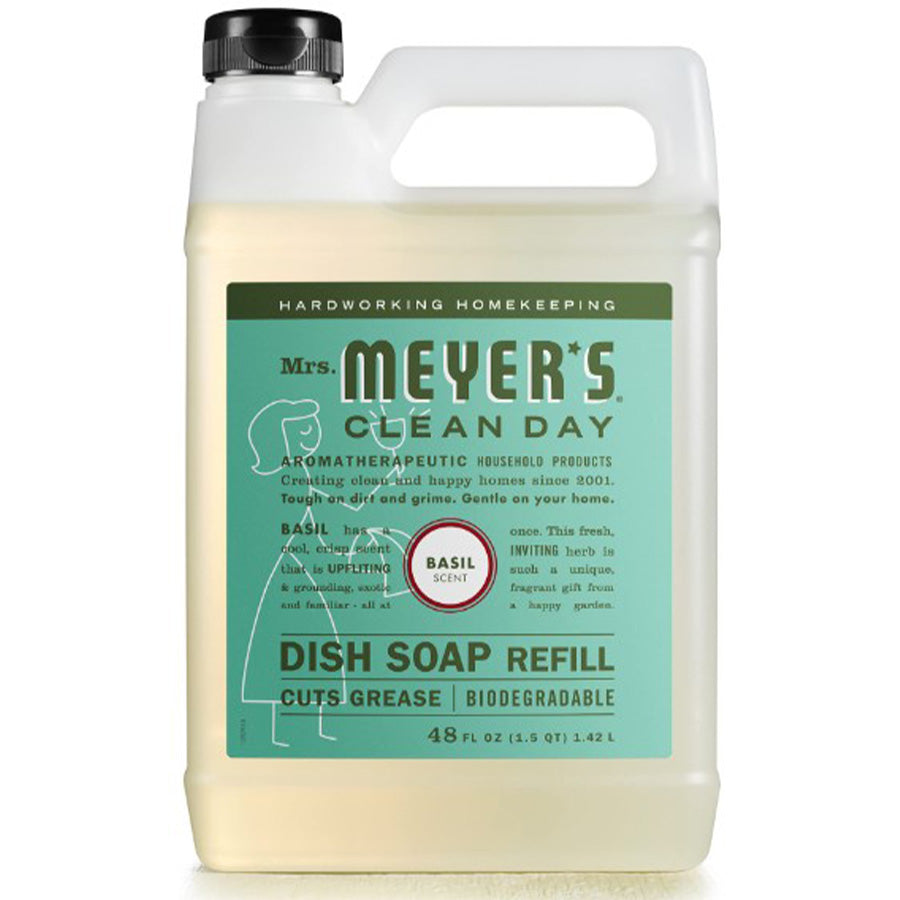 MRS. MEYERS Dish Detergents DISHWASH LIQUID 48 OZ REFILL BASIL