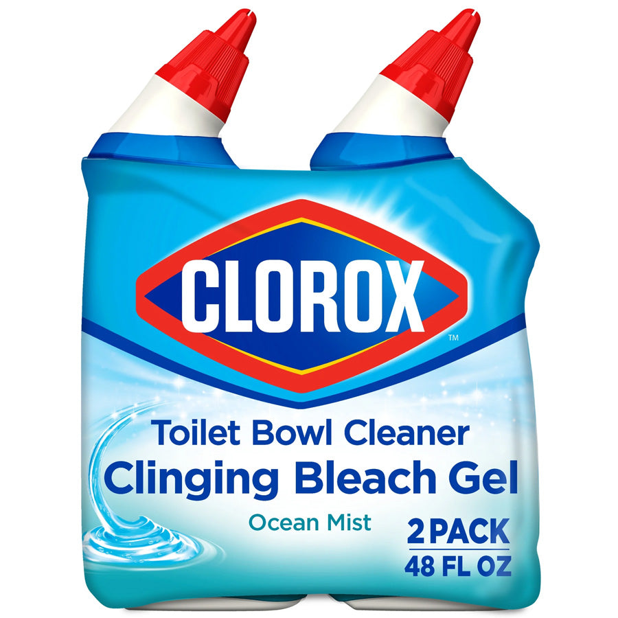 CLOROX All Purpose Cleaners TOILET BOWL CLEANER 24 OZ 2 PK CLINGING BLEACH GEL OCEAN MIST