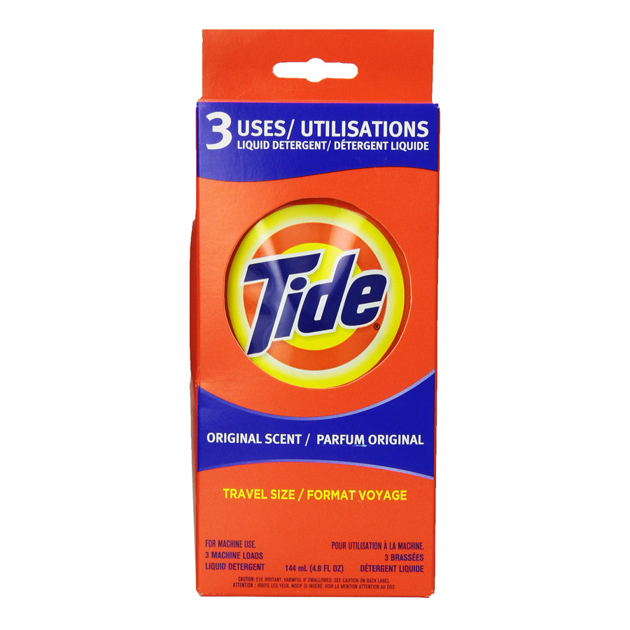 TIDE Laundry LIQUID DETERGENT 3 CT ORIGINAL SINGLE LOAD TRAVEL SIZE