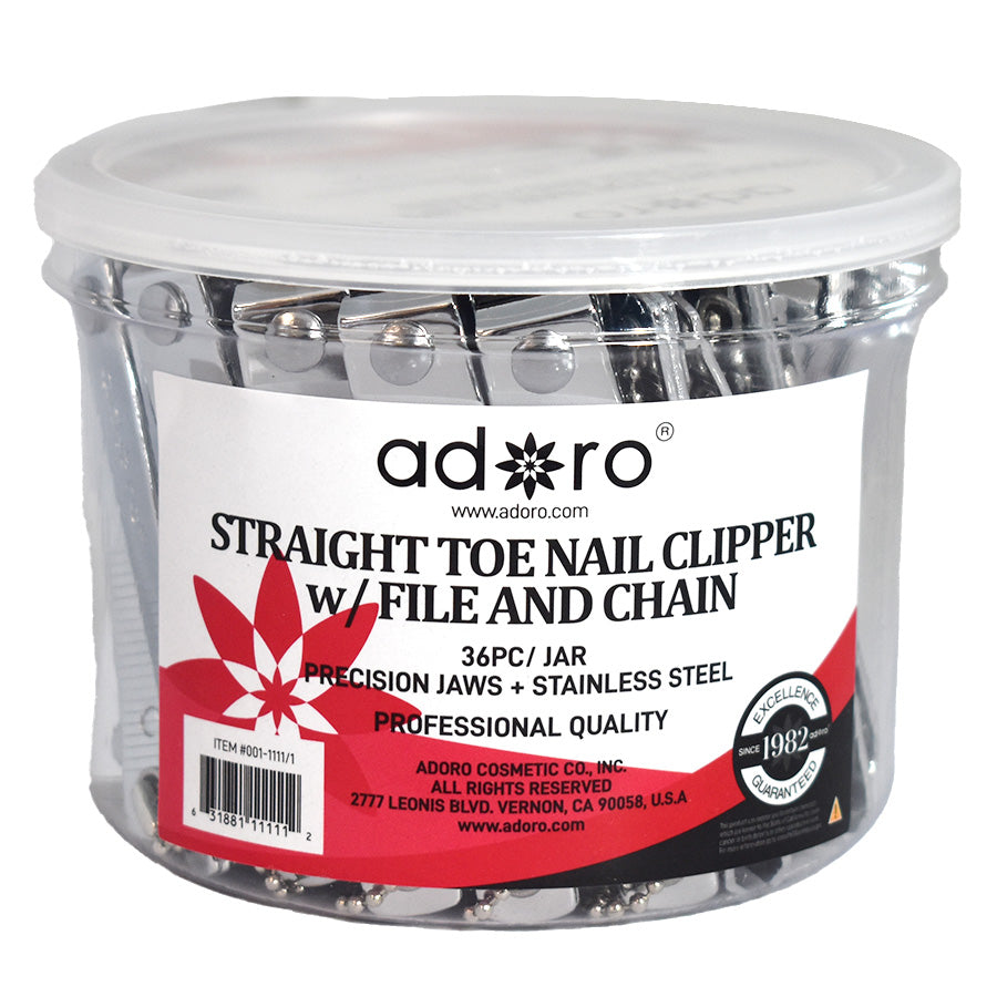 ADORO Nail Care NAIL CLIPPER 1 CT STRAIGHT TOE NAIL JAR