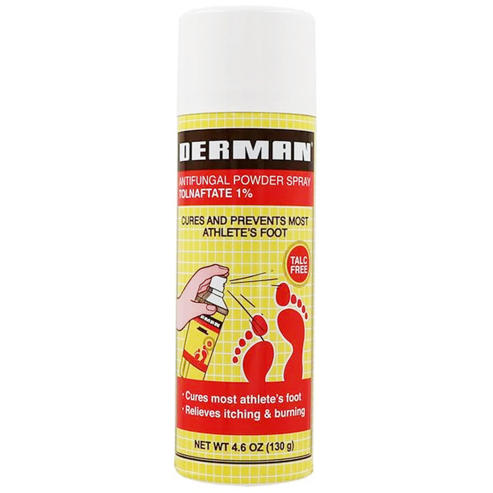 DERMAN Over the Counter ANTIFUNGAL POWDER SPRAY 4.6 OZ TALC FREE
