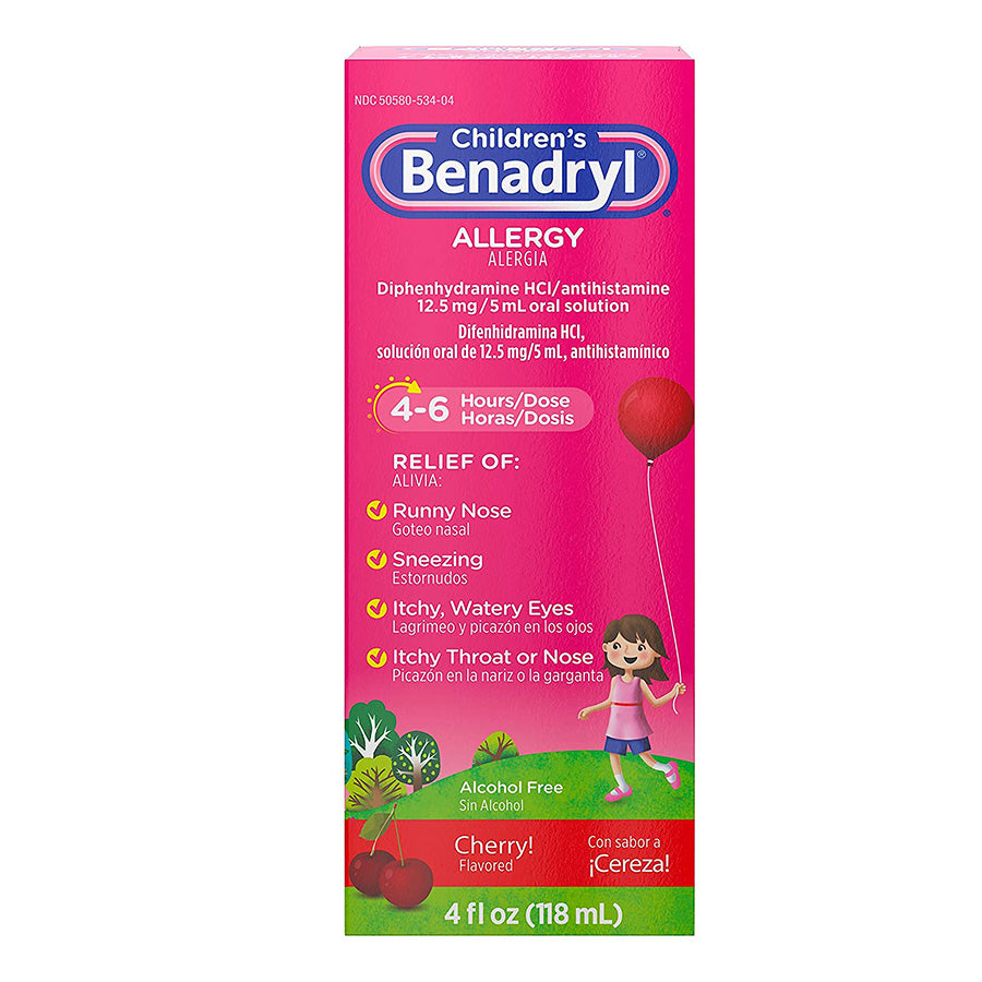 BENADRYL Over the Counter ALLERGY RELIEF 4 OZ CHILDRENS LIQUID GRAPE