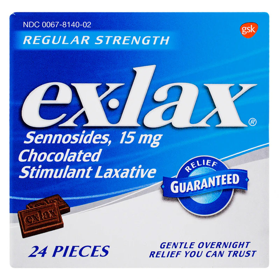 EX-LAX Over the Counter LAXATIVE 24 CT CHOCOLATE