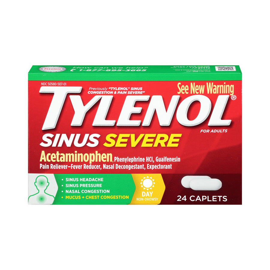TYLENOL Over the Counter SINUS RELIEF 24 CT SEVER CAPLET