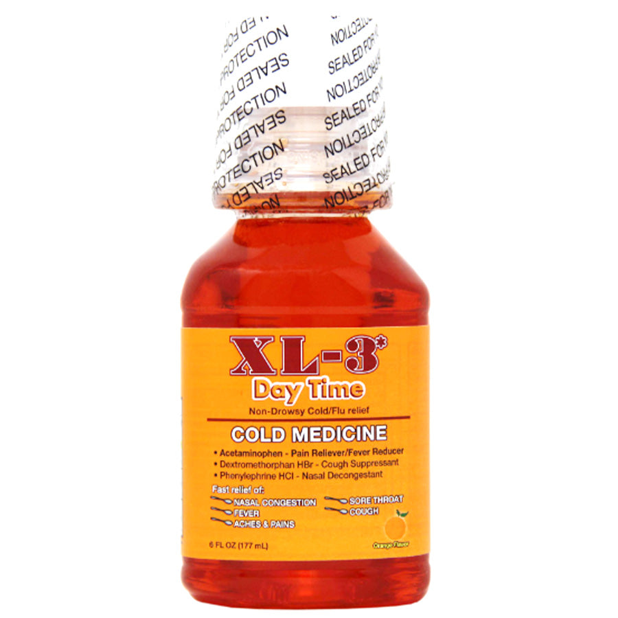 XL- 3 Over the Counter COLD & FLU 6 OZ DAY TIME LIQUID