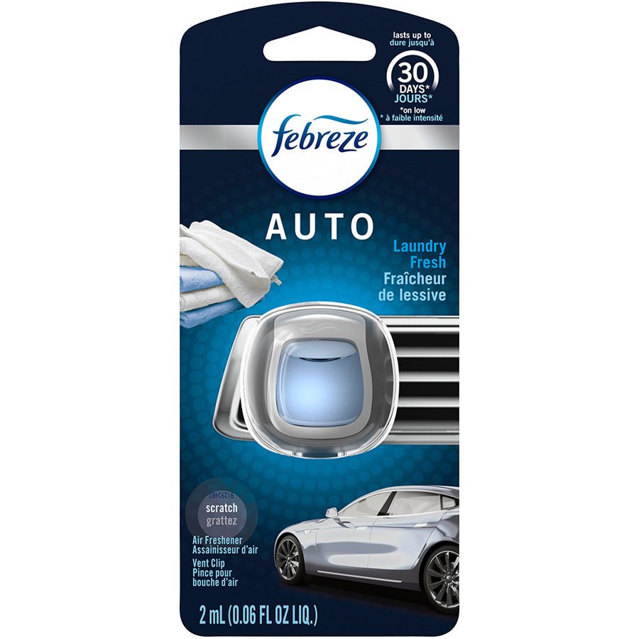 FEBREZE Car Air Fresheners CAR AIR FRESHENER 0.06 OZ VENT CLIP LAUNDRY FRESH