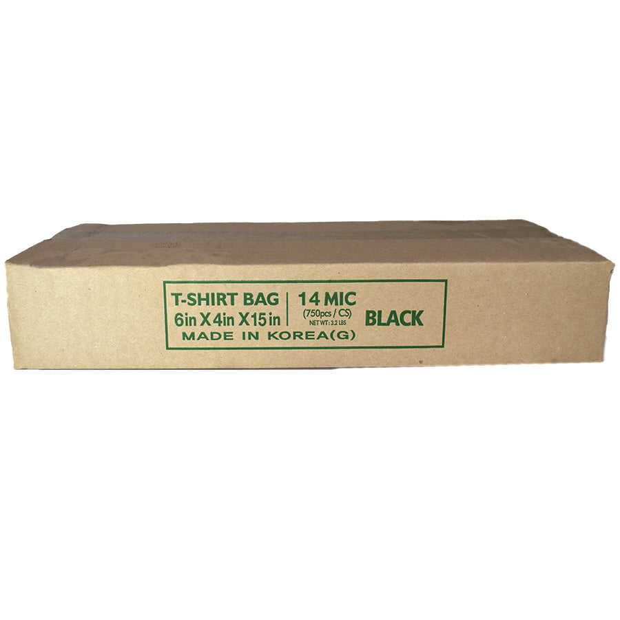 Unbranded Kitchenware & Trash Bags PLASTIC BAG 6 X 4 X 15 IN 750 CT 14 MIC BLACK