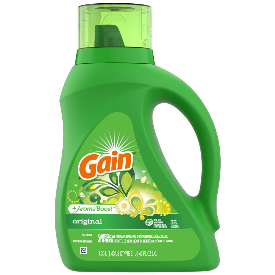 GAIN Laundry LIQUID DETERGENT 46 OZ / 1.36 L ORIGINAL