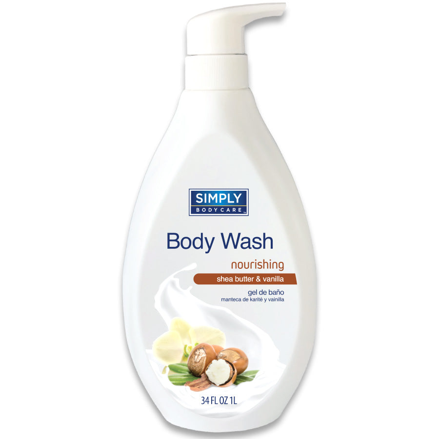 SIMPLY Body Wash BODYCARE BODY WASH 1 L (34 oz) NOURISHING SHEA BUTTER
