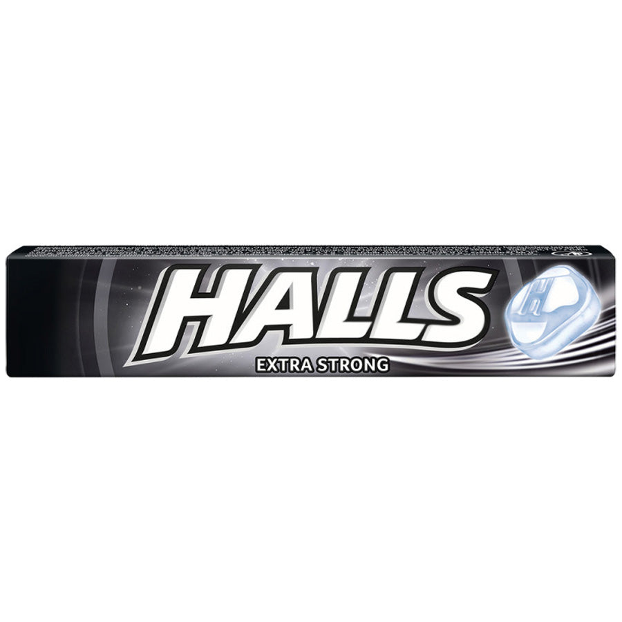 HALLS Over the Counter COUGH DROPS 9 CT EXTRA STRONG BLACK UK
