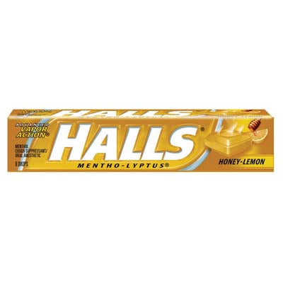 HALLS Over the Counter COUGH DROPS 9 CT 24 HONEY LEMON