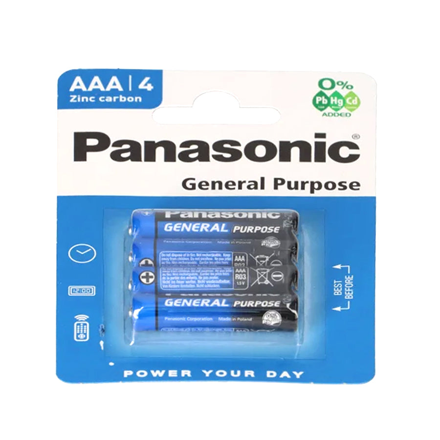 PANASONIC BATTERIES AAA4 GENERAL PURPOSE ZINC CARBON