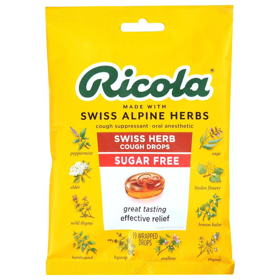RICOLA COUGH DROPS 19 CT BAG SWISS ALPINE HERBS SUGER FREE