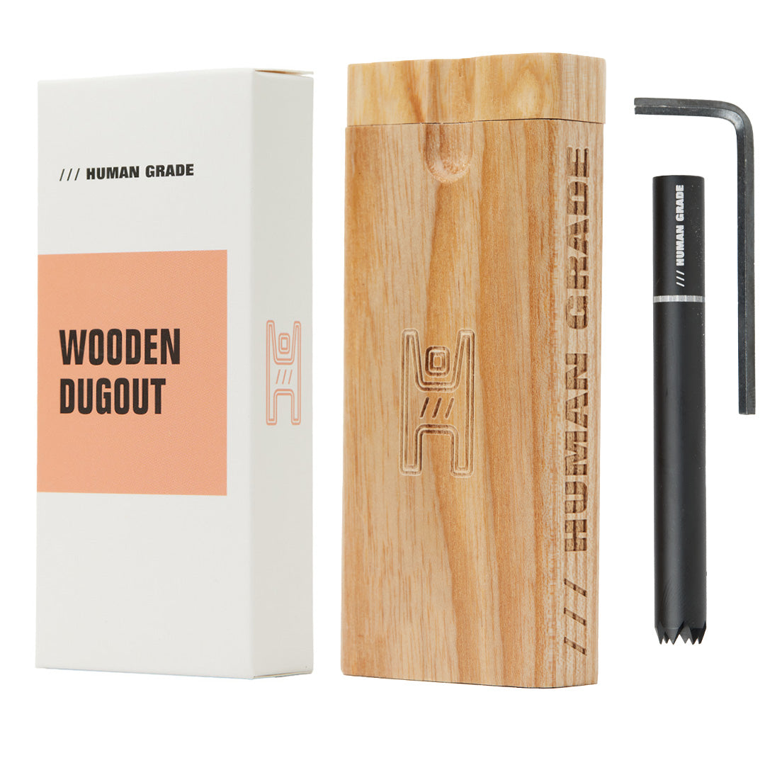 Human Grade Wooden Dugouts Hand Pipe Ash Wood
