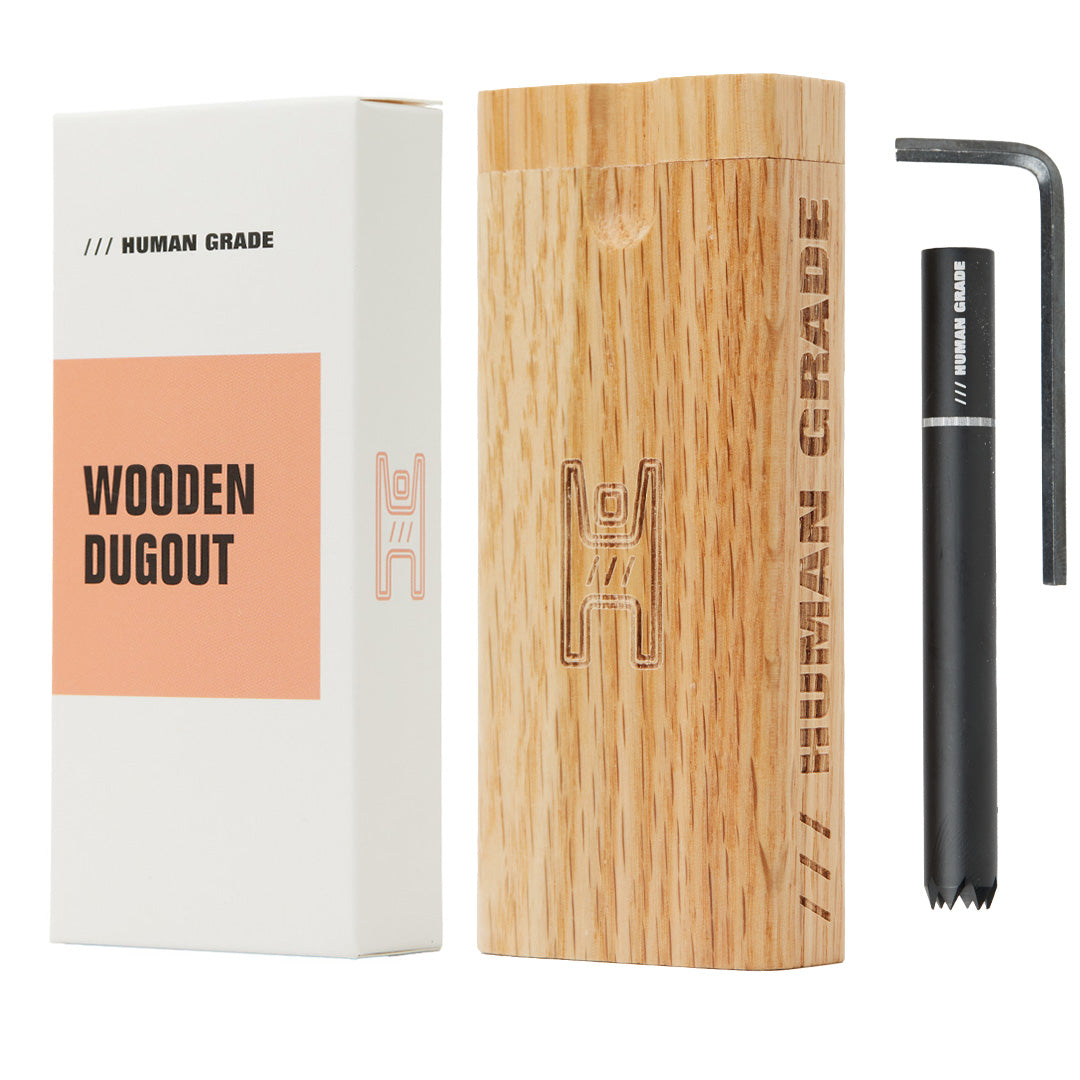 Human Grade Wooden Dugouts Hand Pipe Red Oak