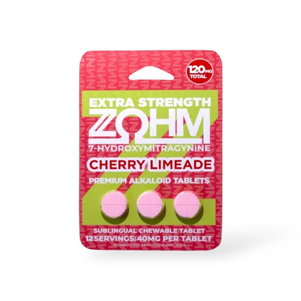 ZOHM 7-Hydroxymitragynine Extra Strength (Kratom)(Tablets)(120mg 3-Pack) Cherry Limeade