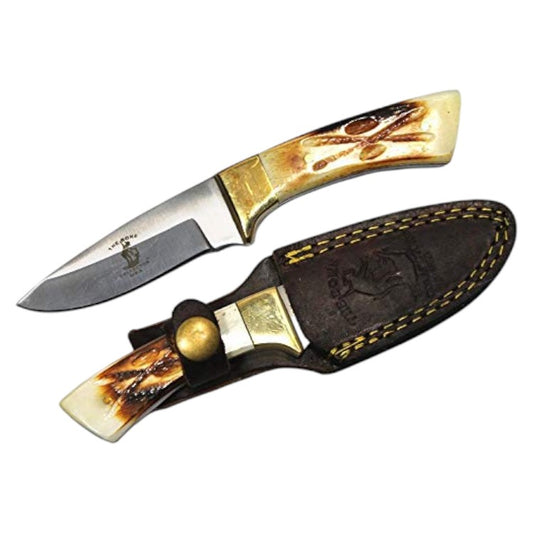 6.25" Bone Collector Slim Skinning Hunting Knife with Leather Sheath