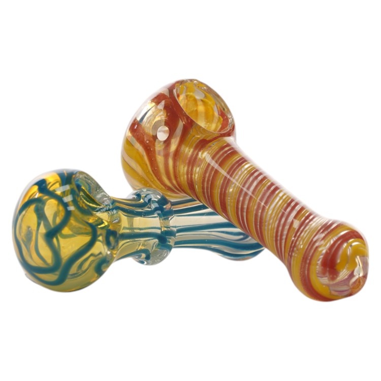 3" Assorted Design Twirls Art Hand Pipes (BK114)