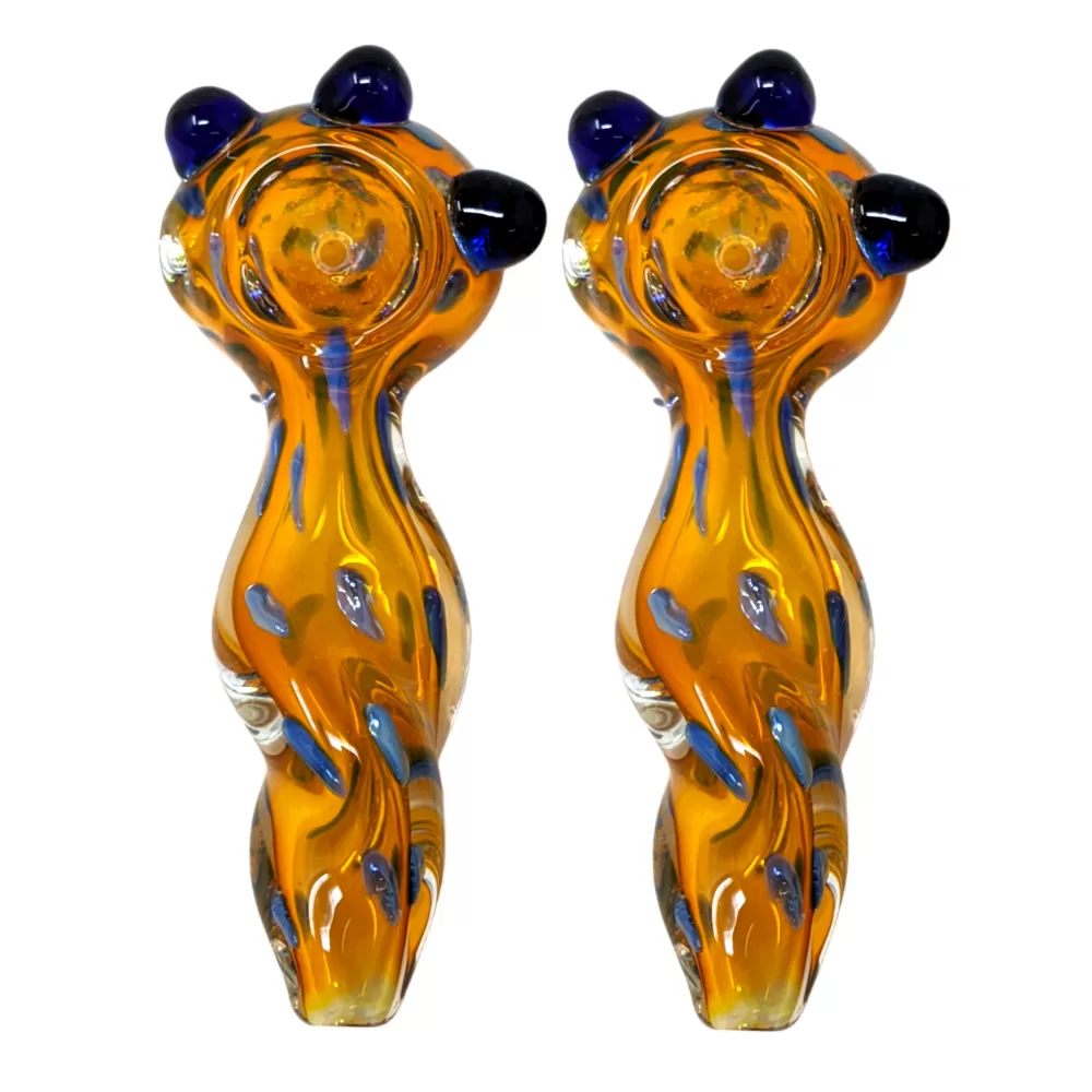 4" Heavy Gold Fumed Hand Pipe (Pack of 2) (BK227)
