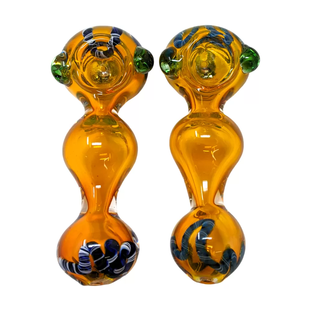 4" Heavy Gold Fumed Hand Pipe (Pack of 2) (BK229)