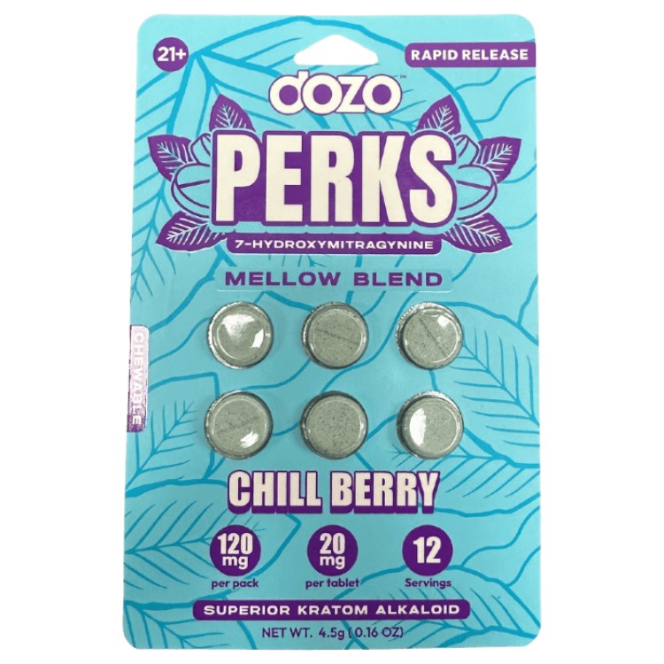DOZO Perks 7 Hydroxymitragynine (Kratom)(Tablets)(120mg 6-Pack)