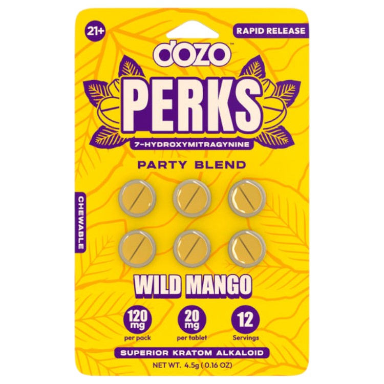 DOZO Perks 7 Hydroxymitragynine (Kratom)(Tablets)(120mg 6-Pack)