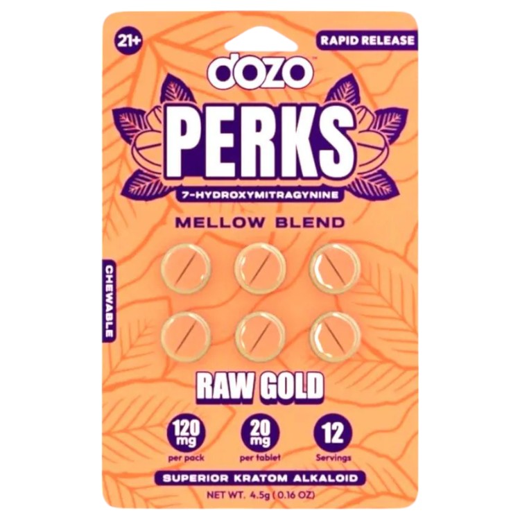 DOZO Perks 7 Hydroxymitragynine (Kratom)(Tablets)(120mg 6-Pack)