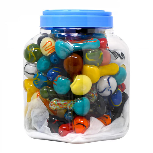 2.5" Assorted Designs Frit Art Hand Pipe (Pack of 60) (FRIT60HP)