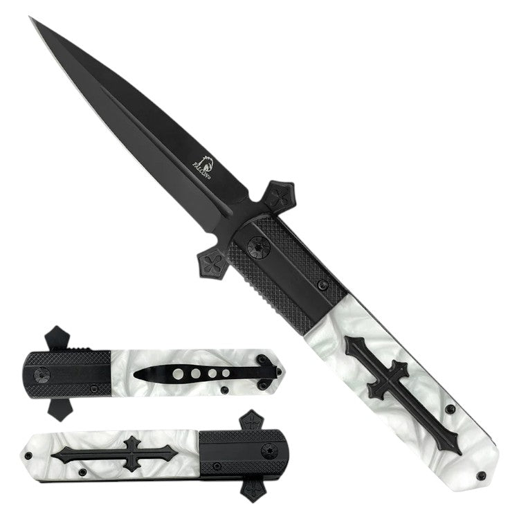5.0" Faux Marble Handle Assist-Open Folding Pocket Knife KS 3004