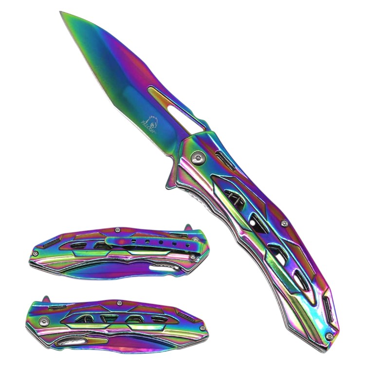 4.75" Sleek Stainless Steel Assist-Open Folding Pocket Knife with Belt Clip