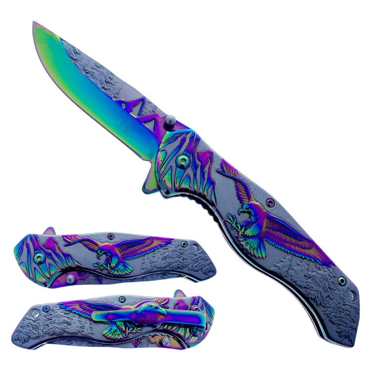 4.75" Titanium Eagle Mountain Range Assist-Open Pocket Knife