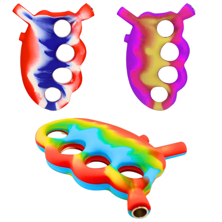 Unbranded Silicone Hand Pipe Knuckle Duster Style 5.0"
