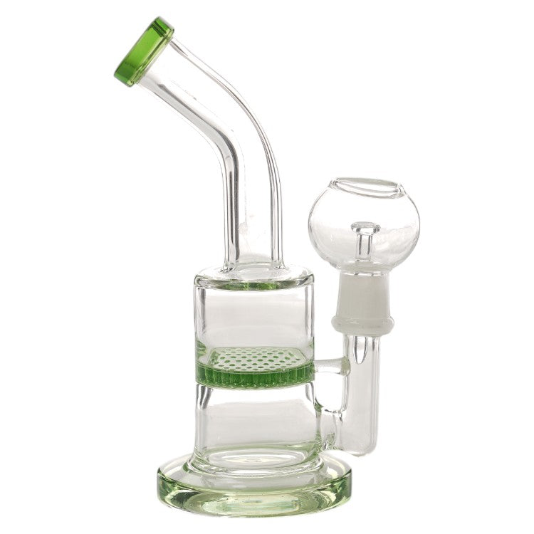 6" Color Trim Honeycomb Perc Water Pipe with Oil Dome (MIP602(O))