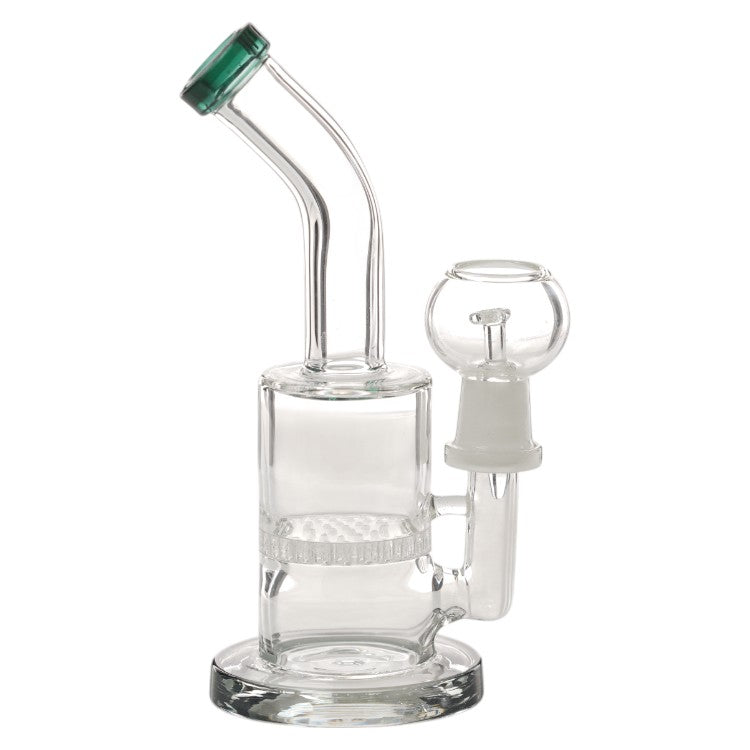 6" Color Trim Honeycomb Perc Water Pipe with Oil Dome (MIP602(O))